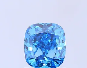 0.91ct CUSHION Fancy Vivid Blue VS1 Coloured Lab diamond