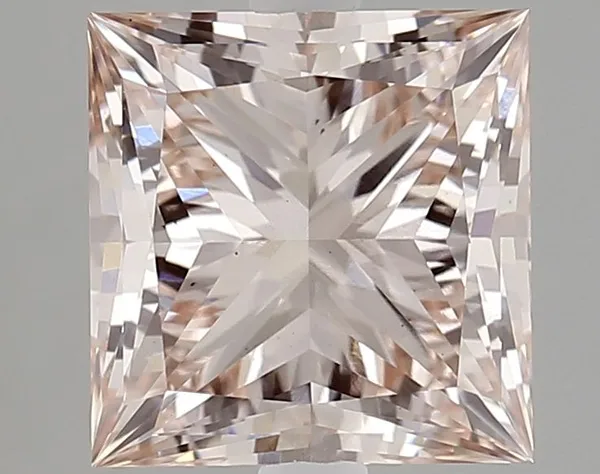 3.83ct PRINCESS Fancy Intense Brownish Pink VS2 Coloured Lab diamond