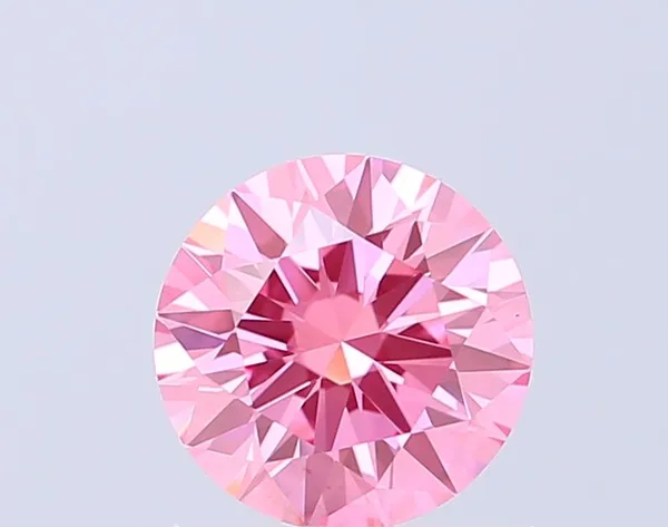 0.91ct ROUND Fancy Vivid Pink VS1 Coloured Lab diamond