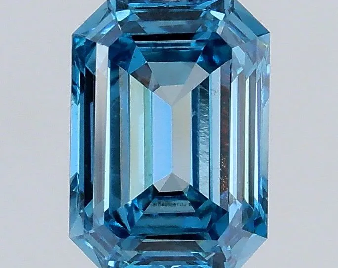 0.55ct EMERALD Fancy Vivid Blue VS1 Coloured Lab diamond