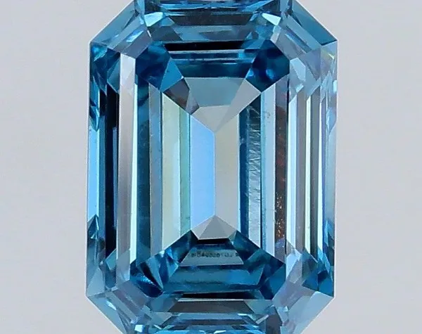 0.55ct EMERALD Fancy Vivid Blue VS1 Coloured Lab diamond