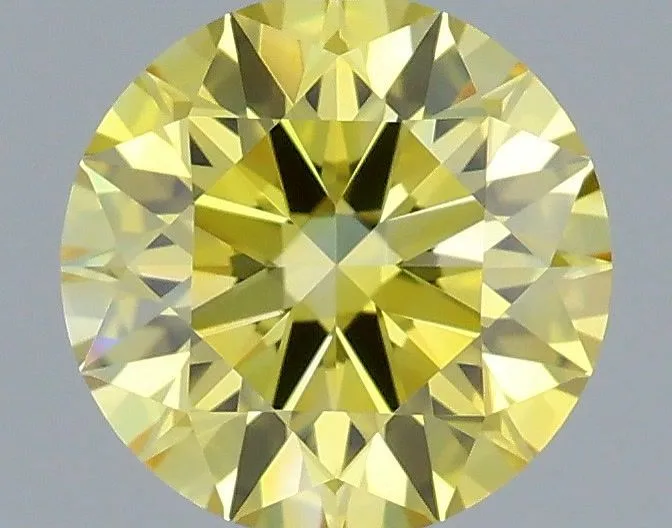 0.63ct ROUND Fancy Vivid Yellow VVS2 Coloured Lab diamond
