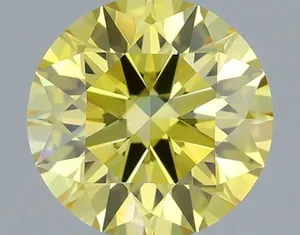 0.63ct ROUND Fancy Vivid Yellow VVS2 Coloured Lab diamond
