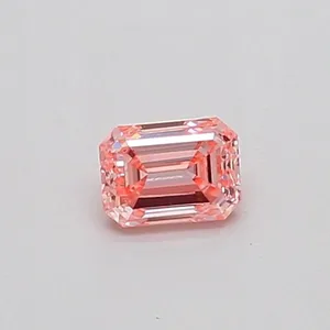 0.34ct EMERALD Fancy Intense Pink VS2 Coloured Lab diamond