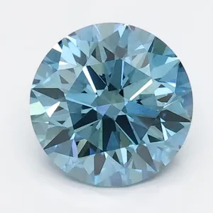 1.12ct ROUND Fancy Vivid Blue VS2 Coloured Lab diamond