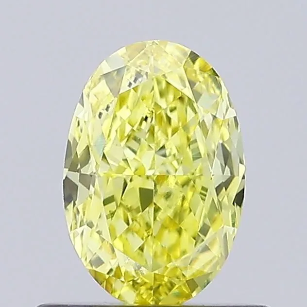 0.60ct OVAL Fancy Vivid Yellow VVS2 Coloured Lab diamond