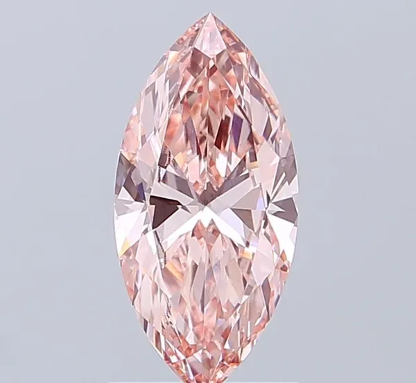 1.37ct MARQUISE Fancy Intense Pink VVS2 Coloured Lab diamond