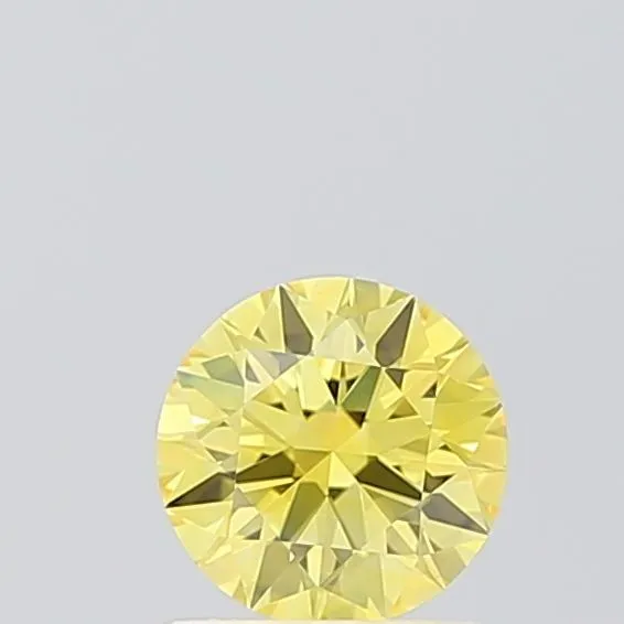 0.68ct ROUND Fancy Intense Yellow VS1 Coloured Lab diamond