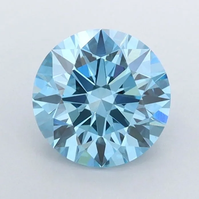1.06ct ROUND Fancy Vivid Blue VS1 Coloured Lab diamond