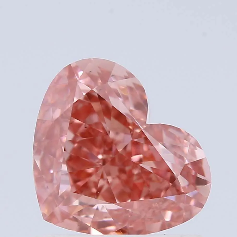 1.04ct HEART Fancy Vivid Pink VS1 Coloured Lab diamond