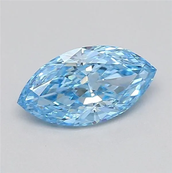 0.43ct MARQUISE Fancy Vivid Blue VVS2 Coloured Lab diamond