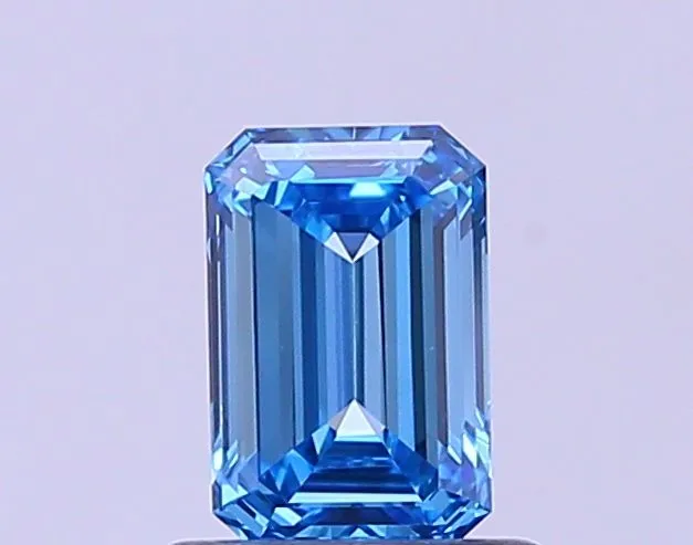 0.71ct EMERALD Fancy Vivid Blue VS1 Coloured Lab diamond