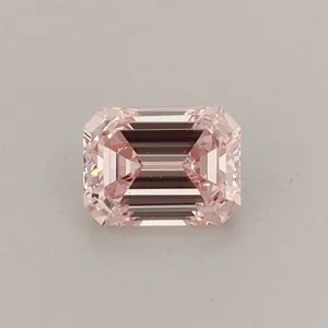 0.35ct EMERALD Fancy Intense Pink VS1 Coloured Lab diamond