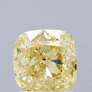 1.18ct CUSHION Fancy Yellow VS1 Coloured Lab diamond