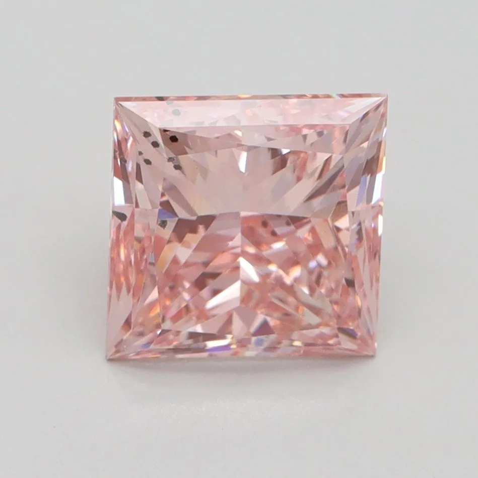 2.50ct PRINCESS Fancy Intense Pink SI2 Coloured Lab diamond