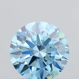 0.71ct ROUND Fancy Vivid Blue VS1 Coloured Lab diamond