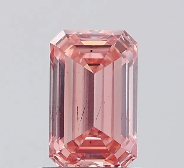 1.14ct EMERALD Fancy Intense Pink SI1 Coloured Lab diamond