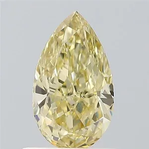 0.88ct PEAR Fancy Light Yellow VVS2 Coloured Lab diamond