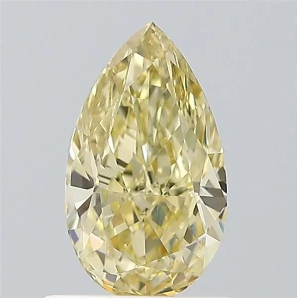 0.88ct PEAR Fancy Light Yellow VVS2 Coloured Lab diamond