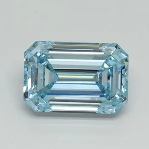 1.07ct EMERALD Fancy Intense Blue VS2 Coloured Lab diamond