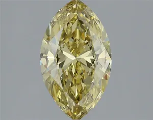 1.39ct MARQUISE Fancy Intense Yellow VVS2 Coloured Lab diamond