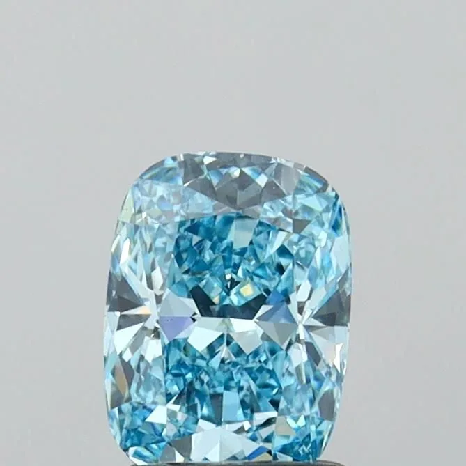 1.23ct CUSHION Fancy Vivid Blue VS1 Coloured Lab diamond