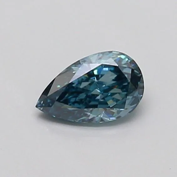 0.33ct PEAR Fancy Vivid Greenish Blue VS1 Coloured Lab diamond