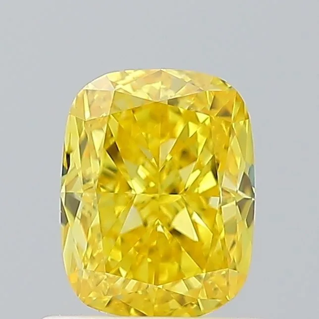 1.00ct CUSHION Fancy Vivid Yellow VS1 Coloured Lab diamond