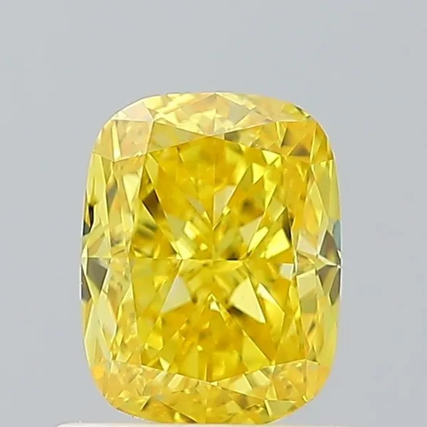 1ct CUSHION Fancy Vivid Yellow VS1 Coloured Lab diamond