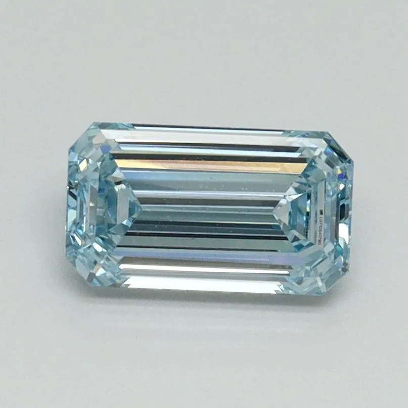 1.00ct EMERALD Fancy Intense Blue VVS2 Coloured Lab diamond