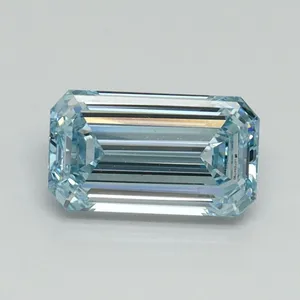 1ct EMERALD Fancy Intense Blue VVS2 Coloured Lab diamond