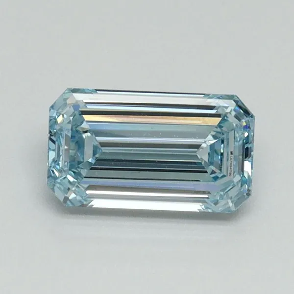 1ct EMERALD Fancy Intense Blue VVS2 Coloured Lab diamond