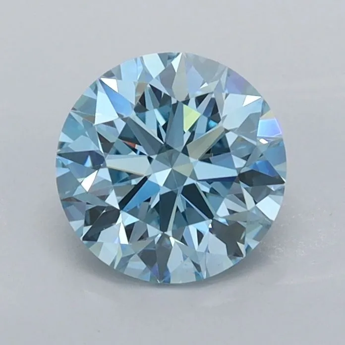 0.98ct ROUND Fancy Vivid Blue VS1 Coloured Lab diamond