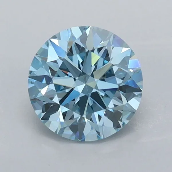 0.98ct ROUND Fancy Vivid Blue VS1 Coloured Lab diamond