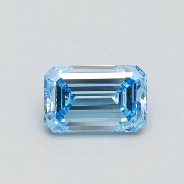 1.08ct EMERALD Fancy Intense Blue VS1 Coloured Lab diamond