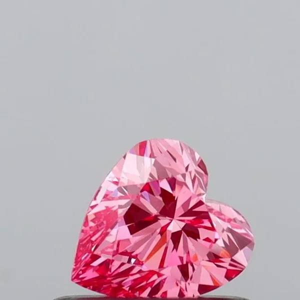 0.38ct HEART Fancy Vivid Pink VVS2 Coloured Lab diamond