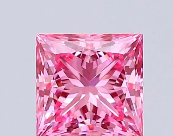 1.04ct PRINCESS Fancy Vivid Pink VVS2 Coloured Lab diamond