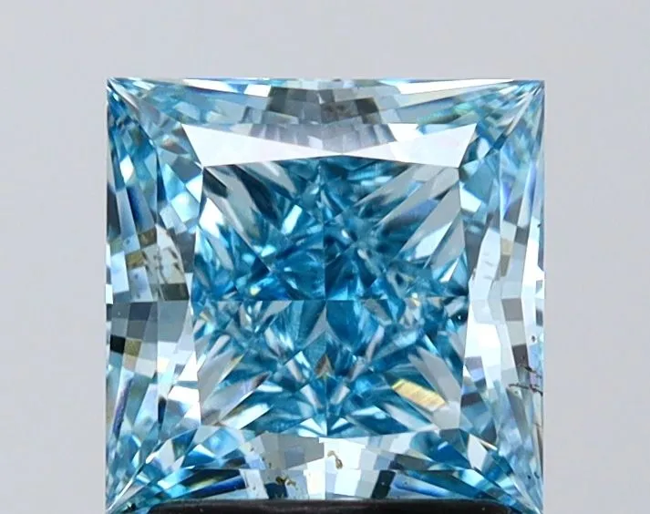 2.00ct PRINCESS Fancy Vivid Blue VS1 Coloured Lab diamond