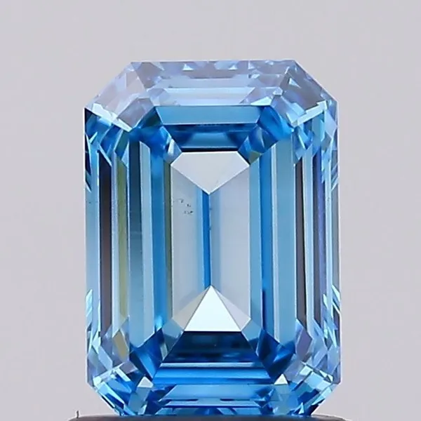 1.13ct EMERALD Fancy Vivid Blue VS1 Coloured Lab diamond