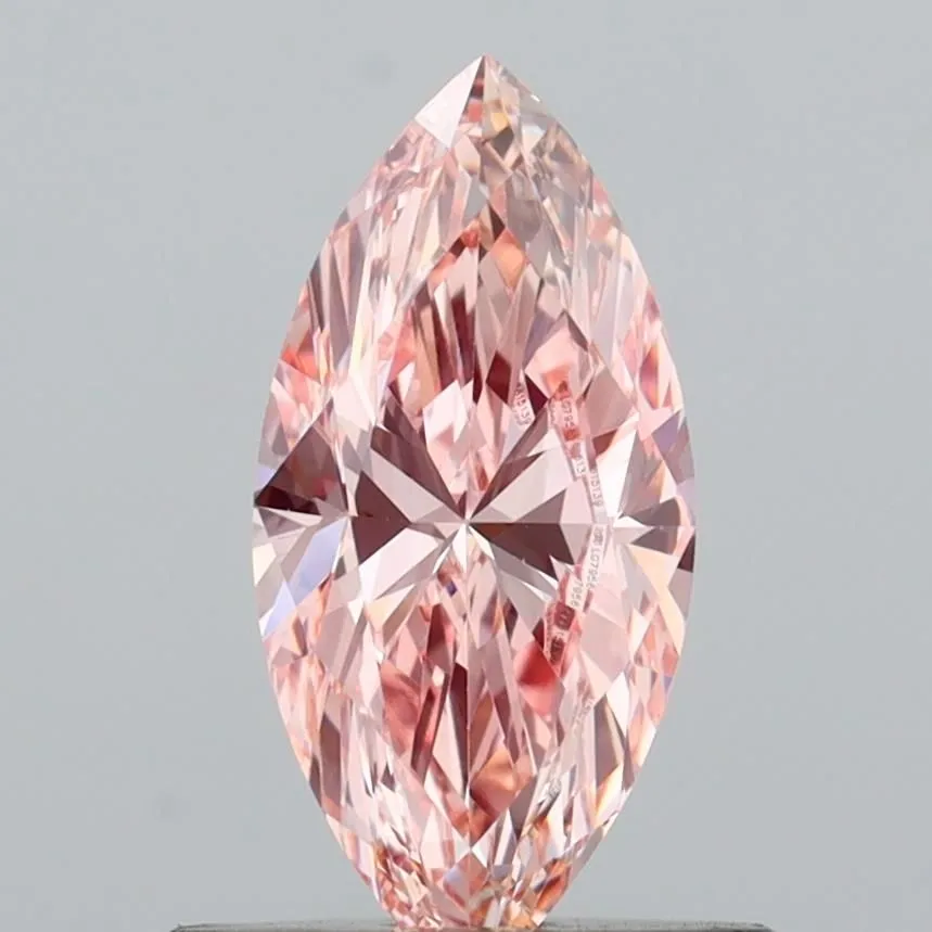 0.63ct MARQUISE Fancy Vivid Pink VVS2 Coloured Lab diamond
