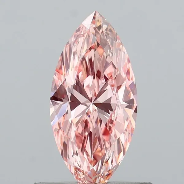 0.63ct MARQUISE Fancy Vivid Pink VVS2 Coloured Lab diamond