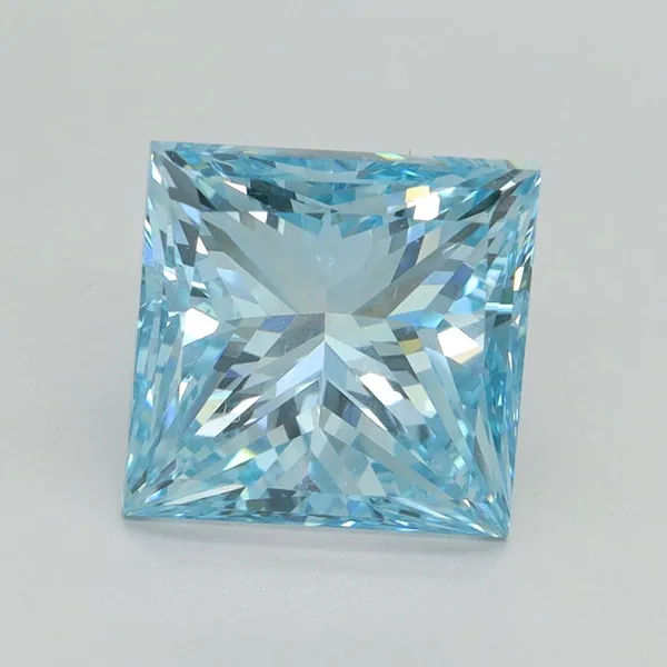 3.5ct PRINCESS Fancy Vivid Blue VS1 Coloured Lab diamond