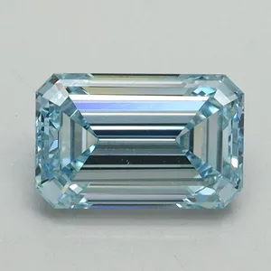 1.03ct EMERALD Fancy Intense Blue VS2 Coloured Lab diamond