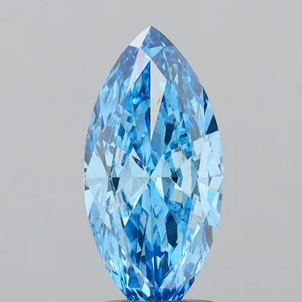 1.5ct MARQUISE Fancy Vivid Blue VS2 Coloured Lab diamond