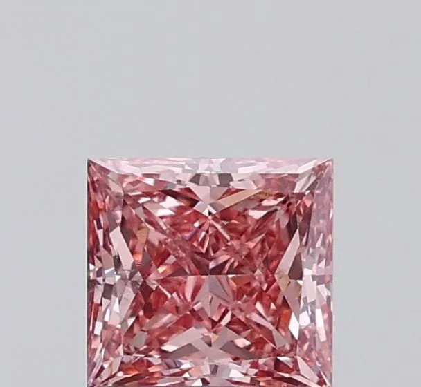 1.00ct PRINCESS Fancy Intense Pink VS2 Coloured Lab diamond