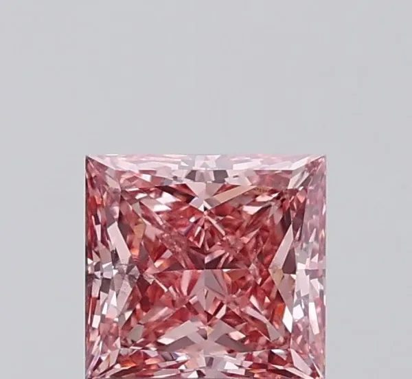 1ct PRINCESS Fancy Intense Pink VS2 Coloured Lab diamond