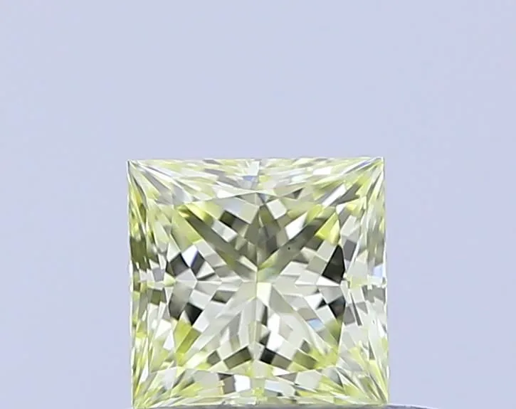 0.51ct PRINCESS Fancy Light Yellow VVS2 Coloured Lab diamond