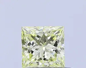 0.51ct PRINCESS Fancy Light Yellow VVS2 Coloured Lab diamond