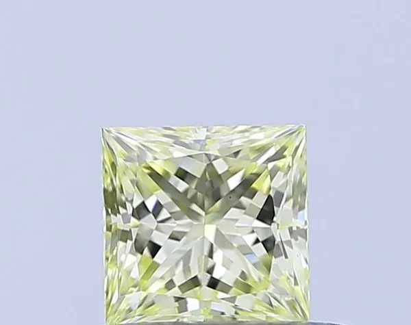 0.51ct PRINCESS Fancy Light Yellow VVS2 Coloured Lab diamond