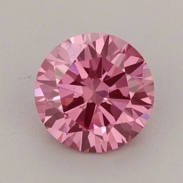 0.94ct ROUND Fancy Vivid Pink VS1 Coloured Lab diamond